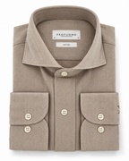 Profuomo Knitted overhemd beige — packshot op witte achtergrond