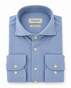 Profuomo Japanese Knitted overhemd lichtblauw — packshot op witte achtergrond