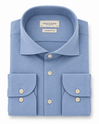 Profuomo Japanese Knitted overhemd lichtblauw — packshot op witte achtergrond