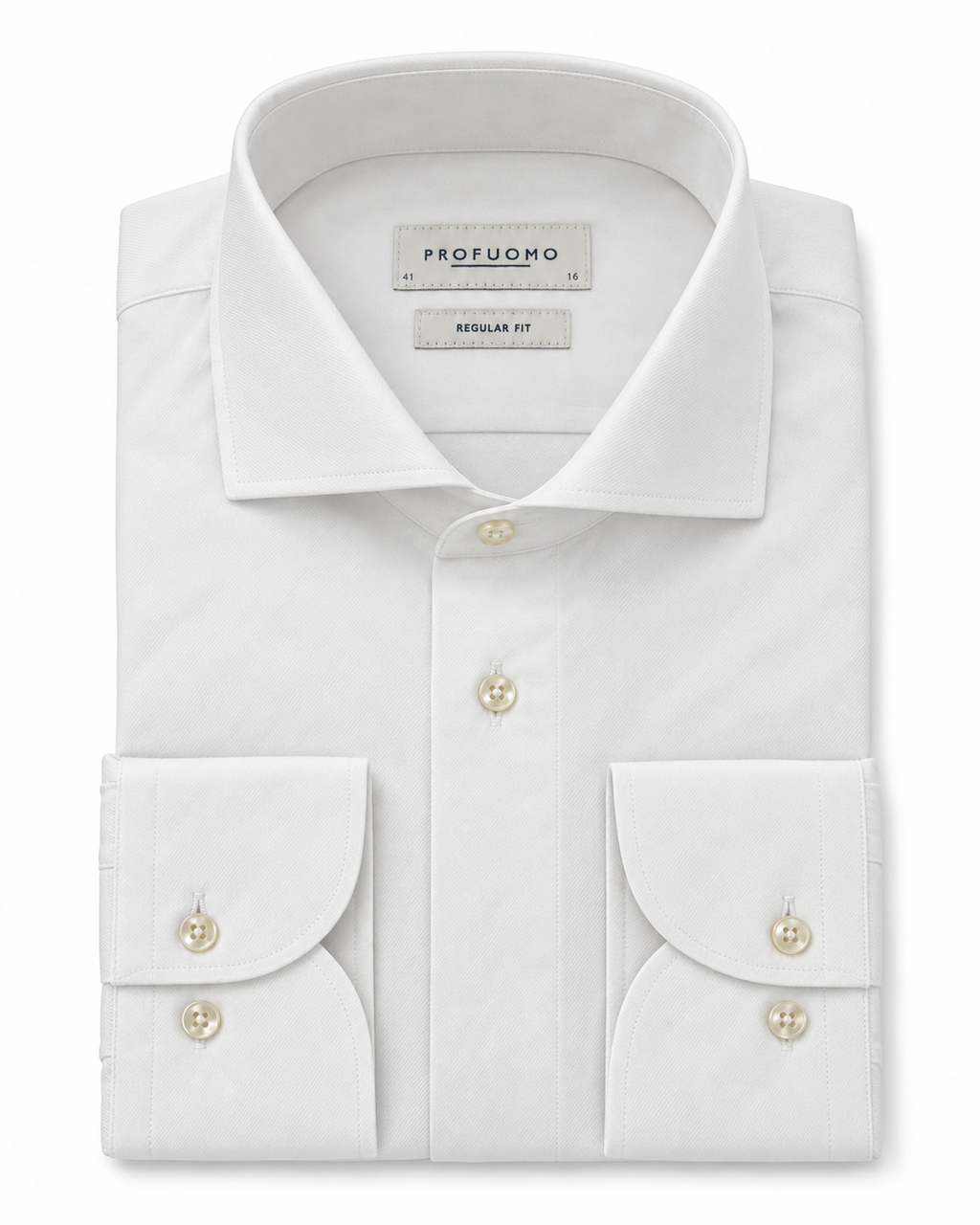 Profuomo Overhemd regular fit wit — packshot op witte achtergrond