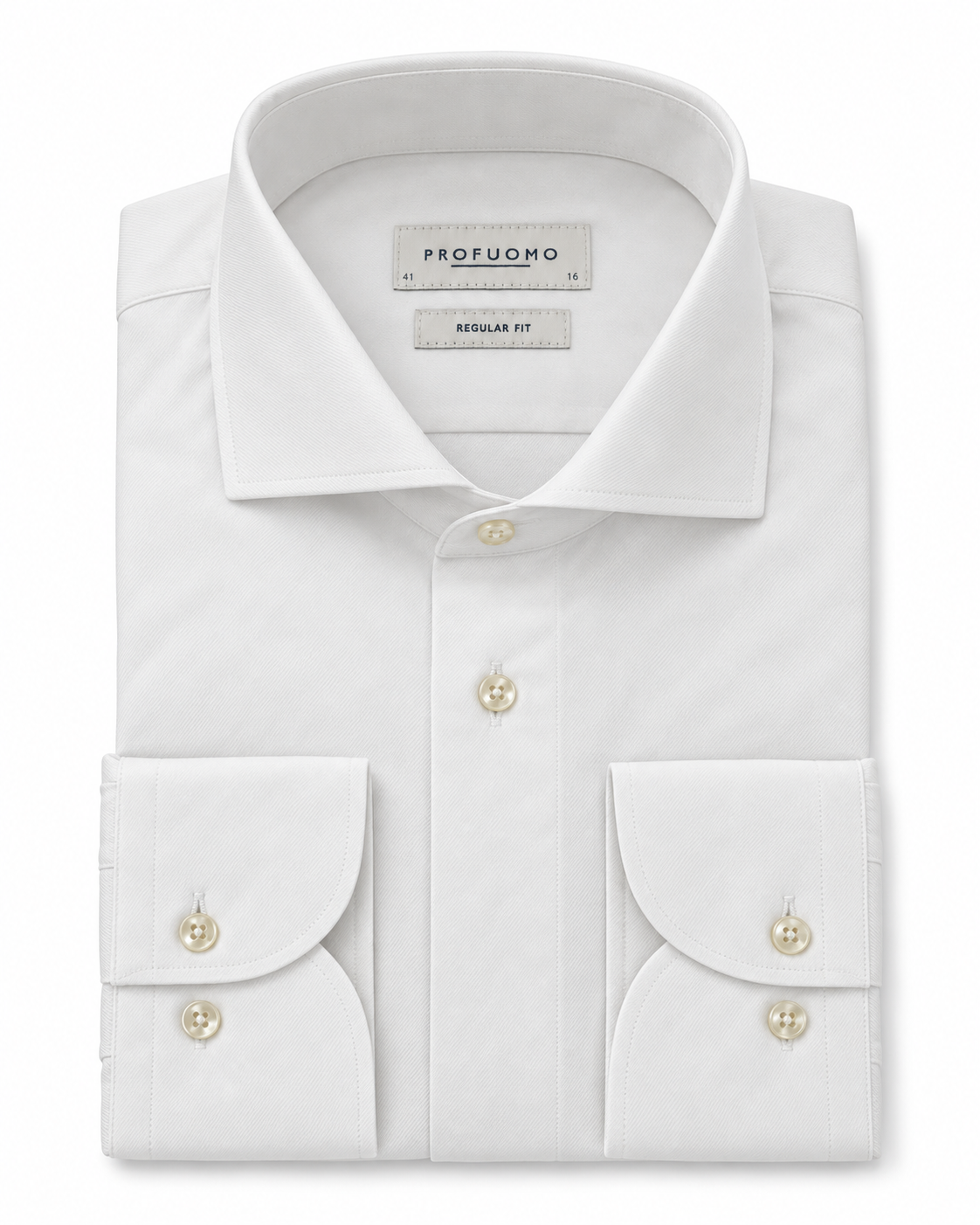 Profuomo Overhemd regular fit wit — packshot op witte achtergrond