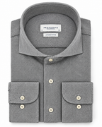 Profuomo Japanese Knitted overhemd grijs — packshot op witte achtergrond