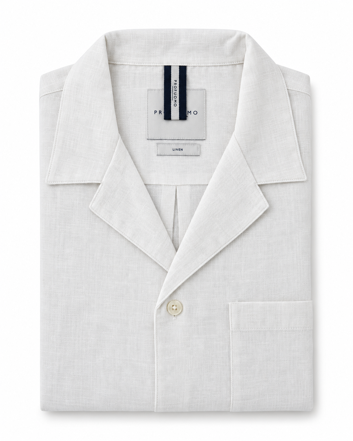 Profuomo Linnen polo wit — packshot op witte achtergrond