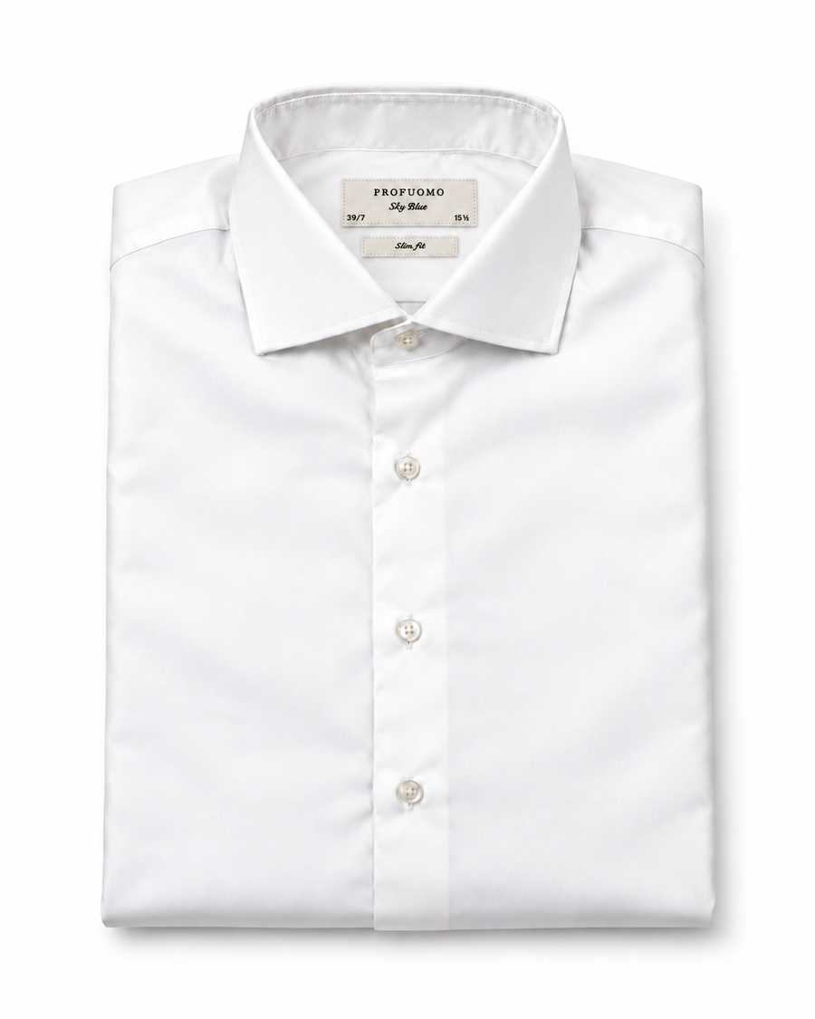 Slim-fit overhemd met extra lange mouw – packshot op witte achtergrond