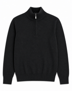 Half-zip trui zwart – packshot op witte achtergrond