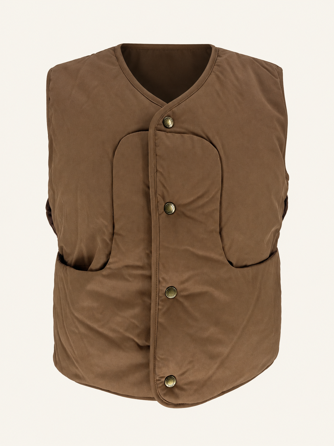 Bram’s Fruit bruine bodywarmer — bewerkte packshot op basis van de originele productfoto