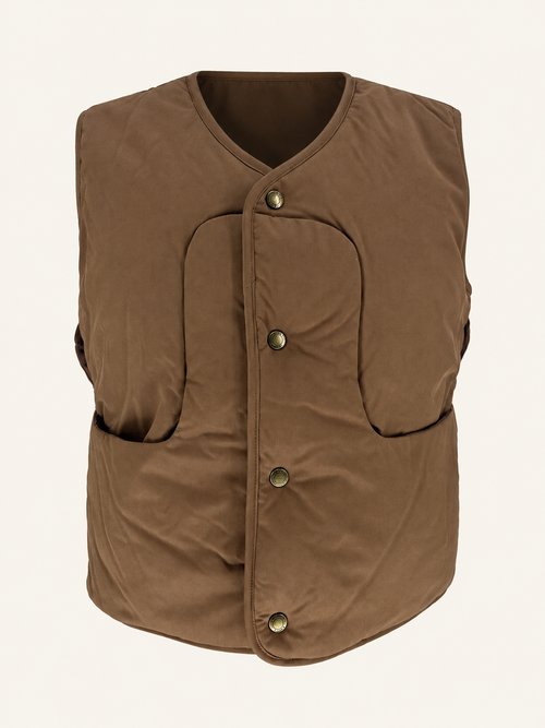 Bram’s Fruit bruine bodywarmer — bewerkte packshot op basis van de originele productfoto